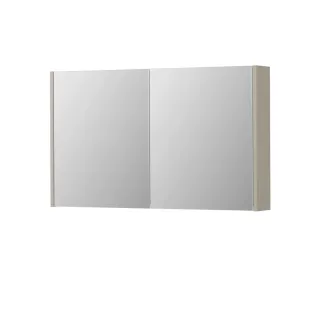 INK SPK1 Mirror cabinet with 2 double-sided mirror doors - switch and socket - 100x14x60 cm - Matt cashmere gray