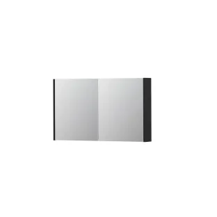 INK SPK1 Mirror cabinet with 2 double-sided mirror doors - switch and socket - 100x14x60 cm - Matt black