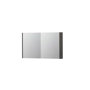 INK SPK1 Mirror cabinet with 2 double-sided mirror doors - switch and socket - 100x14x60 cm - Primeval grey