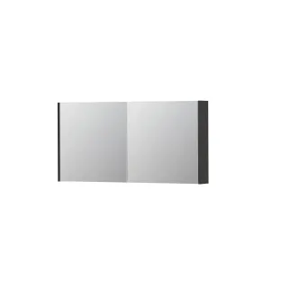 INK SPK1 Mirror cabinet with 2 double-sided mirror doors - switch and socket - 120x14x60 cm - High-gloss anthracite