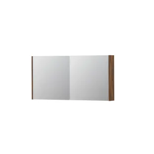 INK SPK1 Mirror cabinet with 2 double-sided mirror doors - switch and socket - 120x14x60 cm - Walnut