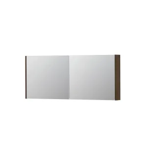 INK SPK1 Mirror cabinet with 2 double-sided mirror doors - switch and socket - 140x14x60 cm - Chocolate Veneer