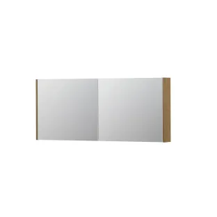 INK SPK1 Mirror cabinet with 2 double-sided mirror doors - switch and socket - 140x14x60 cm - Natural Veneer