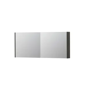 INK SPK1 Mirror cabinet with 2 double-sided mirror doors - switch and socket - 140x14x60 cm - Smoked oak