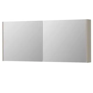 INK SPK1 Mirror cabinet with 2 double-sided mirror doors - switch and socket - 140x14x60 cm - Matt cashmere gray