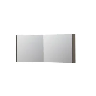 INK SPK1 Mirror cabinet with 2 double-sided mirror doors - switch and socket - 140x14x60 cm - Matt taupe