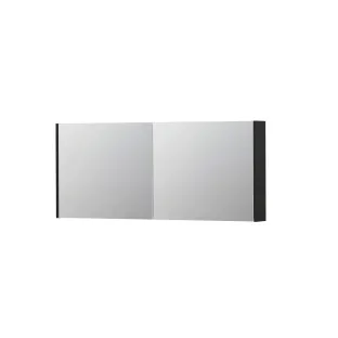 INK SPK1 Mirror cabinet with 2 double-sided mirror doors - switch and socket - 140x14x60 cm - Matt black