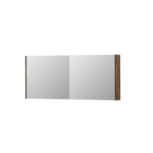 INK SPK1 Mirror cabinet with 2 double-sided mirror doors - switch and socket - 140x14x60 cm - Walnut