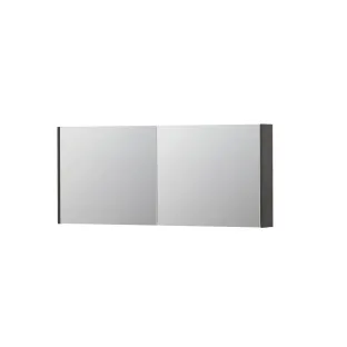 INK SPK1 Mirror cabinet with 2 double-sided mirror doors - switch and socket - 140x14x60 cm - Primeval grey