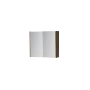 INK SPK1 Mirror cabinet with 2 double-sided mirror doors - switch and socket - 70x14x60 cm - Chocolate Veneer