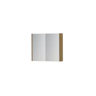 INK SPK1 Mirror cabinet with 2 double-sided mirror doors - switch and socket - 70x14x60 cm - Natural Veneer