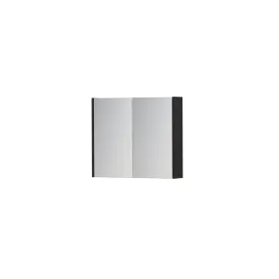 INK SPK1 Mirror cabinet with 2 double-sided mirror doors - switch and socket - 70x14x60 cm - Matt black