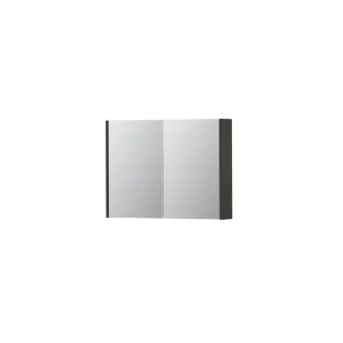 INK SPK1 Mirror cabinet with 2 double-sided mirror doors - switch and socket - 80x14x60 cm - Smoked oak