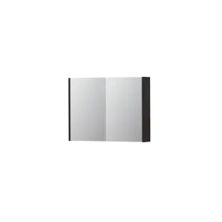 INK SPK1 Mirror cabinet with 2 double-sided mirror doors - switch and socket - 80x14x60 cm - Charcoal oak