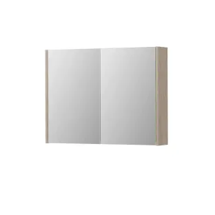 INK SPK1 Mirror cabinet with 2 double-sided mirror doors - switch and socket - 80x14x60 cm - Ivory oak