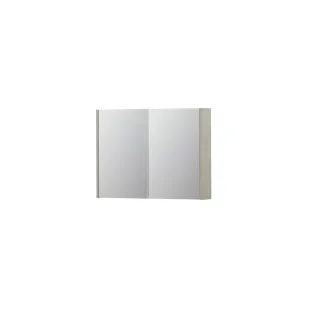 INK SPK1 Mirror cabinet with 2 double-sided mirror doors - switch and socket - 80x14x60 cm - Chalk white