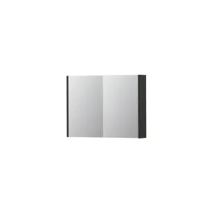 INK SPK1 Mirror cabinet with 2 double-sided mirror doors - switch and socket - 80x14x60 cm - Matt anthracite