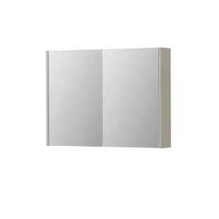 INK SPK1 Mirror cabinet with 2 double-sided mirror doors - switch and socket - 80x14x60 cm - Matt cashmere gray