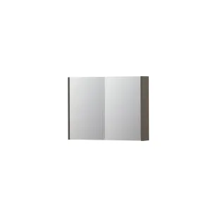 INK SPK1 Mirror cabinet with 2 double-sided mirror doors - switch and socket - 80x14x60 cm - Matt taupe