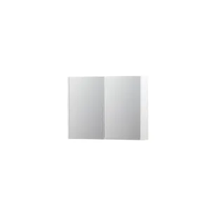 INK SPK1 Mirror cabinet with 2 double-sided mirror doors - switch and socket - 80x14x60 cm - Matt white