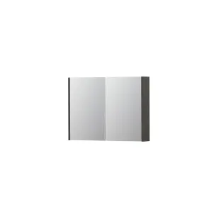 INK SPK1 Mirror cabinet with 2 double-sided mirror doors - switch and socket - 80x14x60 cm - Primeval grey