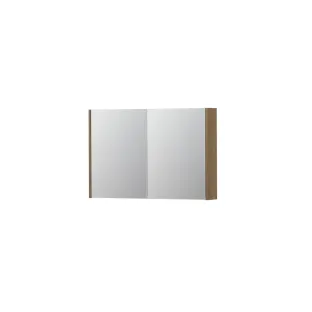 INK SPK1 Mirror cabinet with 2 double-sided mirror doors - switch and socket - 90x14x60 cm - Veneer Ash grey