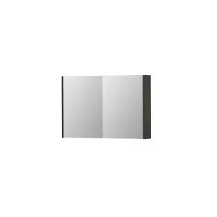 INK SPK1 Mirror cabinet with 2 double-sided mirror doors - switch and socket - 90x14x60 cm - Smoked oak