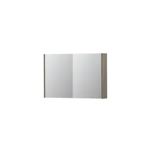 INK SPK1 Mirror cabinet with 2 double-sided mirror doors - switch and socket - 90x14x60 cm - Greige oak