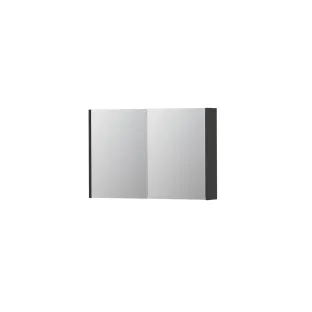 INK SPK1 Mirror cabinet with 2 double-sided mirror doors - switch and socket - 90x14x60 cm - High-gloss anthracite