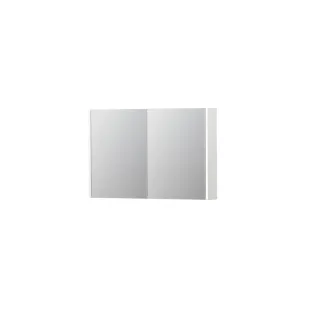 INK SPK1 Mirror cabinet with 2 double-sided mirror doors - switch and socket - 90x14x60 cm - High-gloss white