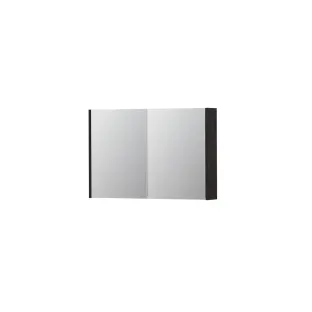 INK SPK1 Mirror cabinet with 2 double-sided mirror doors - switch and socket - 90x14x60 cm - Charcoal oak