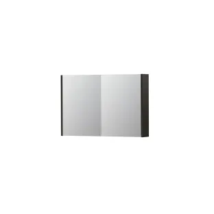 INK SPK1 Mirror cabinet with 2 double-sided mirror doors - switch and socket - 90x14x60 cm - Intense oak