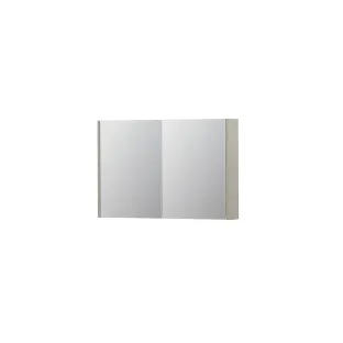 INK SPK1 Mirror cabinet with 2 double-sided mirror doors - switch and socket - 90x14x60 cm - Chalk white