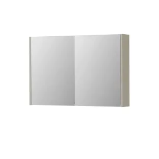 INK SPK1 Mirror cabinet with 2 double-sided mirror doors - switch and socket - 90x14x60 cm - Matt cashmere gray