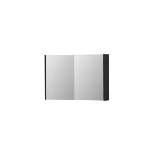 INK SPK1 Mirror cabinet with 2 double-sided mirror doors - switch and socket - 90x14x60 cm - Matt black