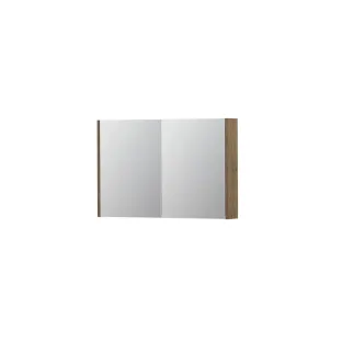 INK SPK1 Mirror cabinet with 2 double-sided mirror doors - switch and socket - 90x14x60 cm - Natural oak