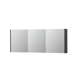 INK SPK1 Mirror cabinet with 3 double-sided mirror doors - switch and socket - 160x14x60 cm - Smoked oak