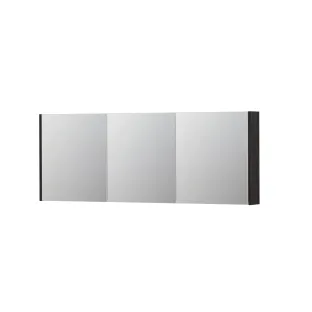 INK SPK1 Mirror cabinet with 3 double-sided mirror doors - switch and socket - 160x14x60 cm - Charcoal oak