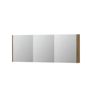 INK SPK1 Mirror cabinet with 3 double-sided mirror doors - switch and socket - 160x14x60 cm - Solid oak Aqua