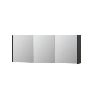 INK SPK1 Mirror cabinet with 3 double-sided mirror doors - switch and socket - 160x14x60 cm - Matt anthracite