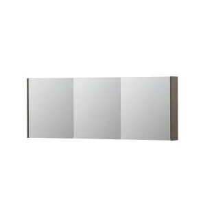 INK SPK1 Mirror cabinet with 3 double-sided mirror doors - switch and socket - 160x14x60 cm - Matt taupe