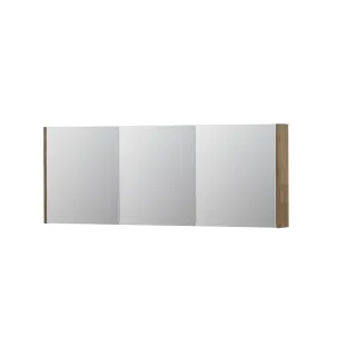 INK SPK1 Mirror cabinet with 3 double-sided mirror doors - switch and socket - 160x14x60 cm - Natural oak