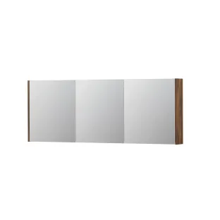 INK SPK1 Mirror cabinet with 3 double-sided mirror doors - switch and socket - 160x14x60 cm - Walnut