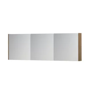 INK SPK1 Mirror cabinet with 3 double-sided mirror doors - switch and socket - 180x14x60 cm - Veneer Ash grey