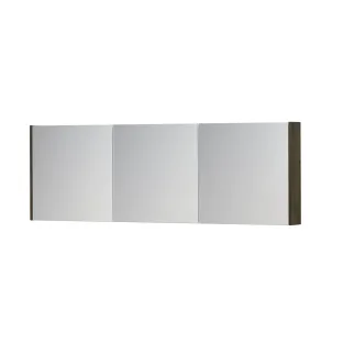 INK SPK1 Mirror cabinet with 3 double-sided mirror doors - switch and socket - 180x14x60 cm - Veneer Charcoal