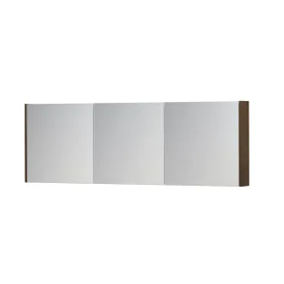 INK SPK1 Mirror cabinet with 3 double-sided mirror doors - switch and socket - 180x14x60 cm - Chocolate Veneer