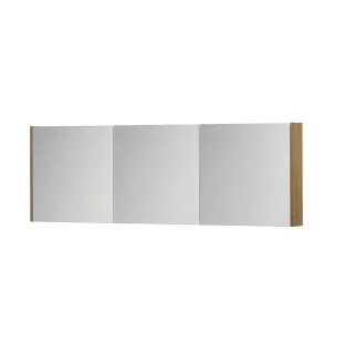 INK SPK1 Mirror cabinet with 3 double-sided mirror doors - switch and socket - 180x14x60 cm - Natural Veneer