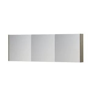 INK SPK1 Mirror cabinet with 3 double-sided mirror doors - switch and socket - 180x14x60 cm - Greige oak