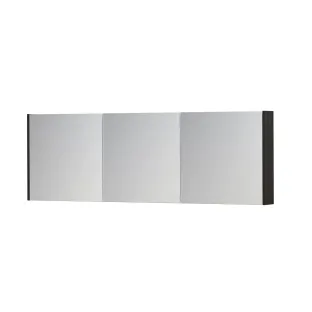 INK SPK1 Mirror cabinet with 3 double-sided mirror doors - switch and socket - 180x14x60 cm - Charcoal oak