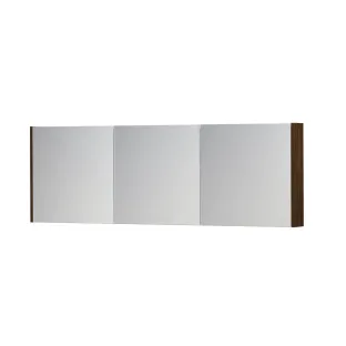 INK SPK1 Mirror cabinet with 3 double-sided mirror doors - switch and socket - 180x14x60 cm - Copper oak